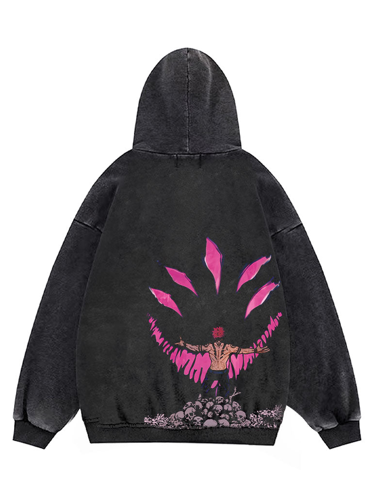 Discover Distinctive Style: Teasearch3d's Acid Washed Shirt Line 6 Sukuna Shrine Vintage Hoodie